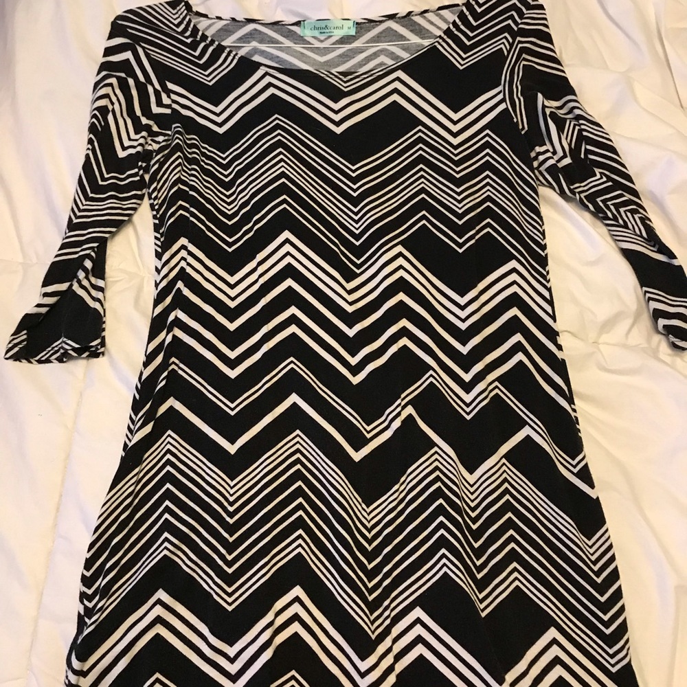 a black and white stripped shirt/dress